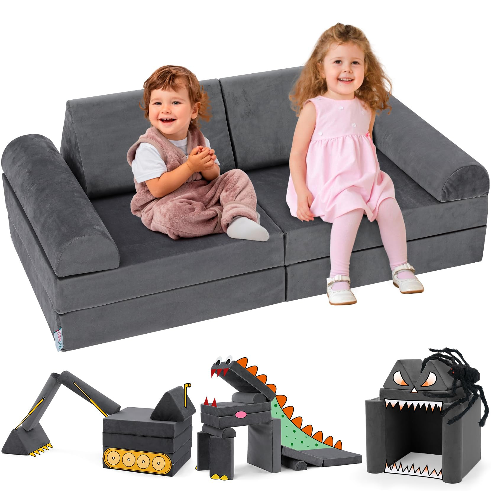 Kidirect Modular Kids Play Couch, K8 Imaginative Convertible Foam Play Couch for Kids and Toddler... | Amazon (US)