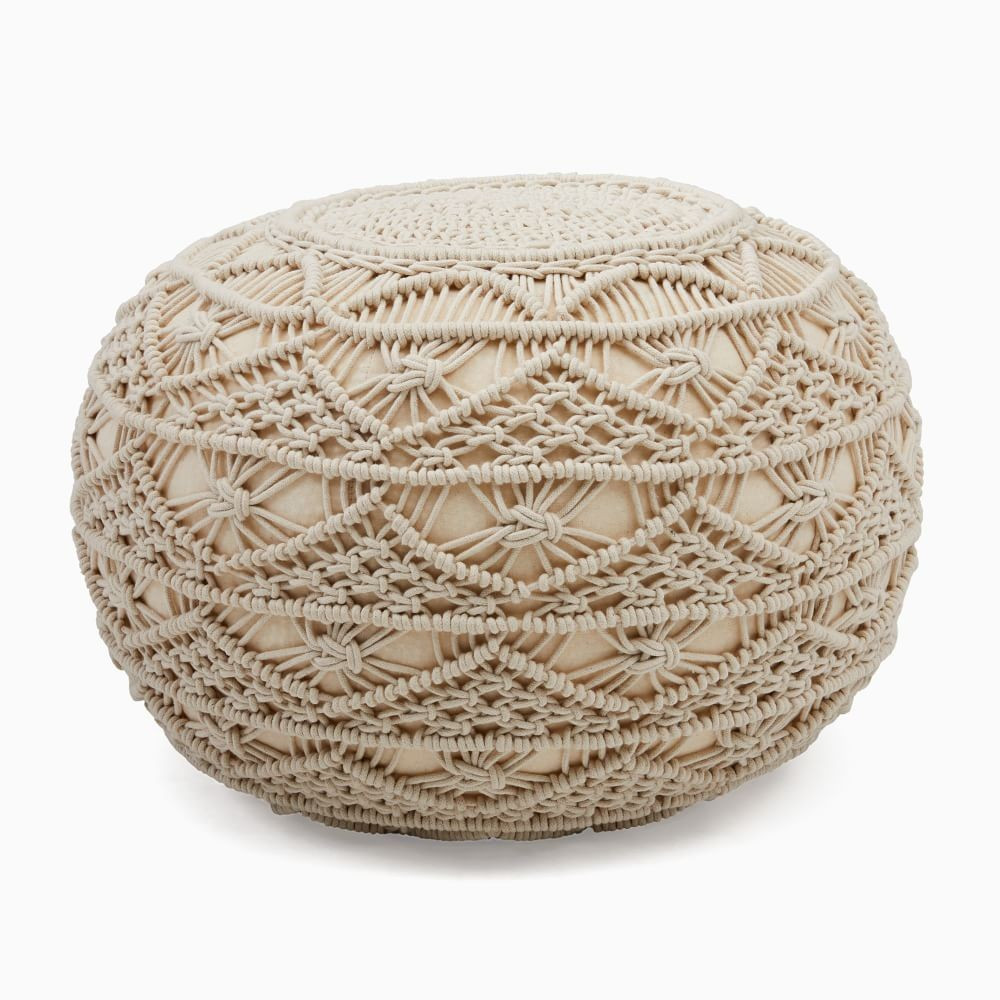 Sunburst Macrame Pouf | West Elm (US)