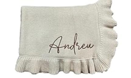 Knit Baby Blanket – 30x40in Personalized Baby Blanket for Newborn Girl and Boy – Custom Blank... | Amazon (US)