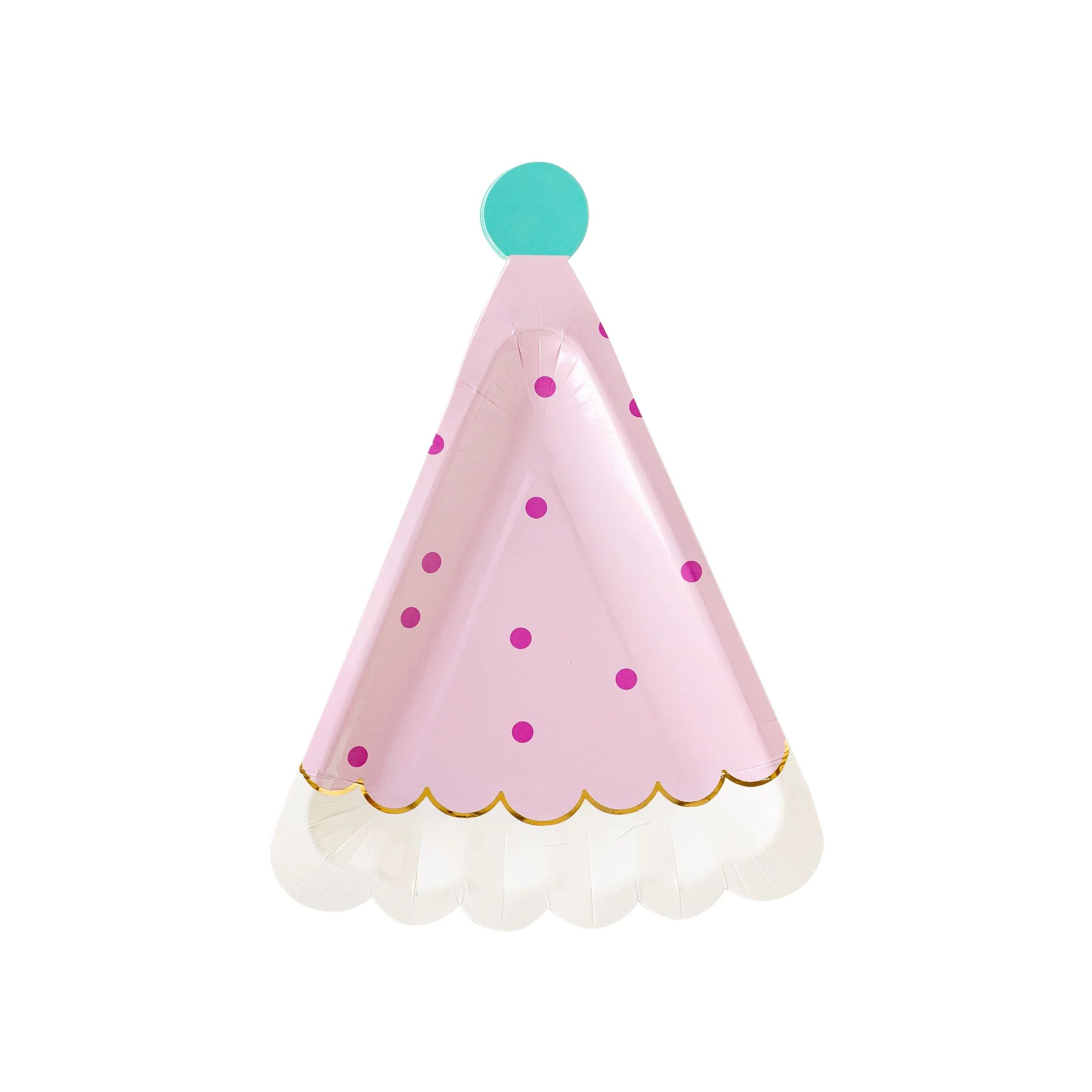 Pink Happy Birthday Hat Shaped Plate | My Mind's Eye