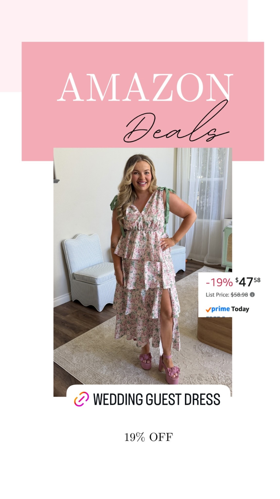 Cute floral tie strap tiered ruffle wedding guest dress is on Deal right now!

#LTKSeasonal #LTKMidsize #LTKSaleAlert