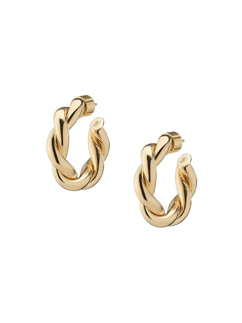 Double Twisted Lilly 10K-Gold-Plated Huggie Hoop Earrings | Saks Fifth Avenue