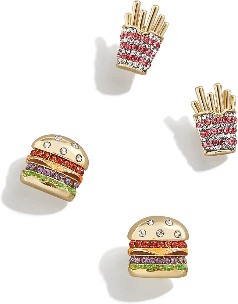 Amazon.com: BaubleBar Hit The Drive-Thru Earring Set - Fun French Fries and Burger Statement Earr... | Amazon (US)