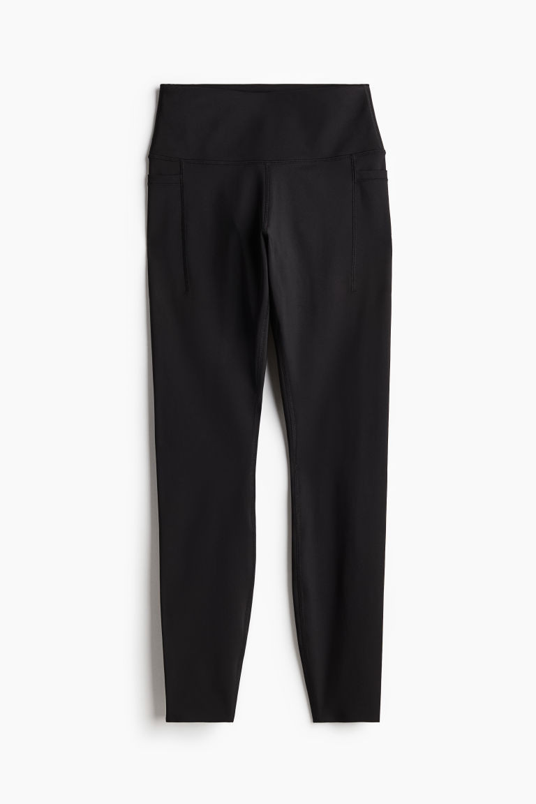 H & M - Pocket-detail sports leggings with DryMove - Black | H&M (UK, MY, IN, SG, PH, TW, HK)