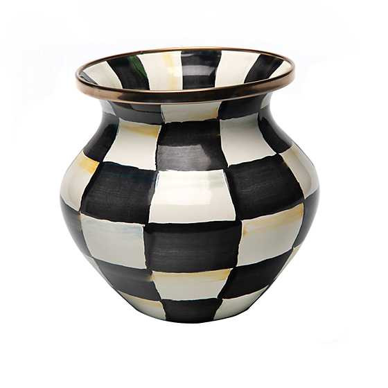 Courtly Check Enamel Large Vase without Bow | MacKenzie-Childs
