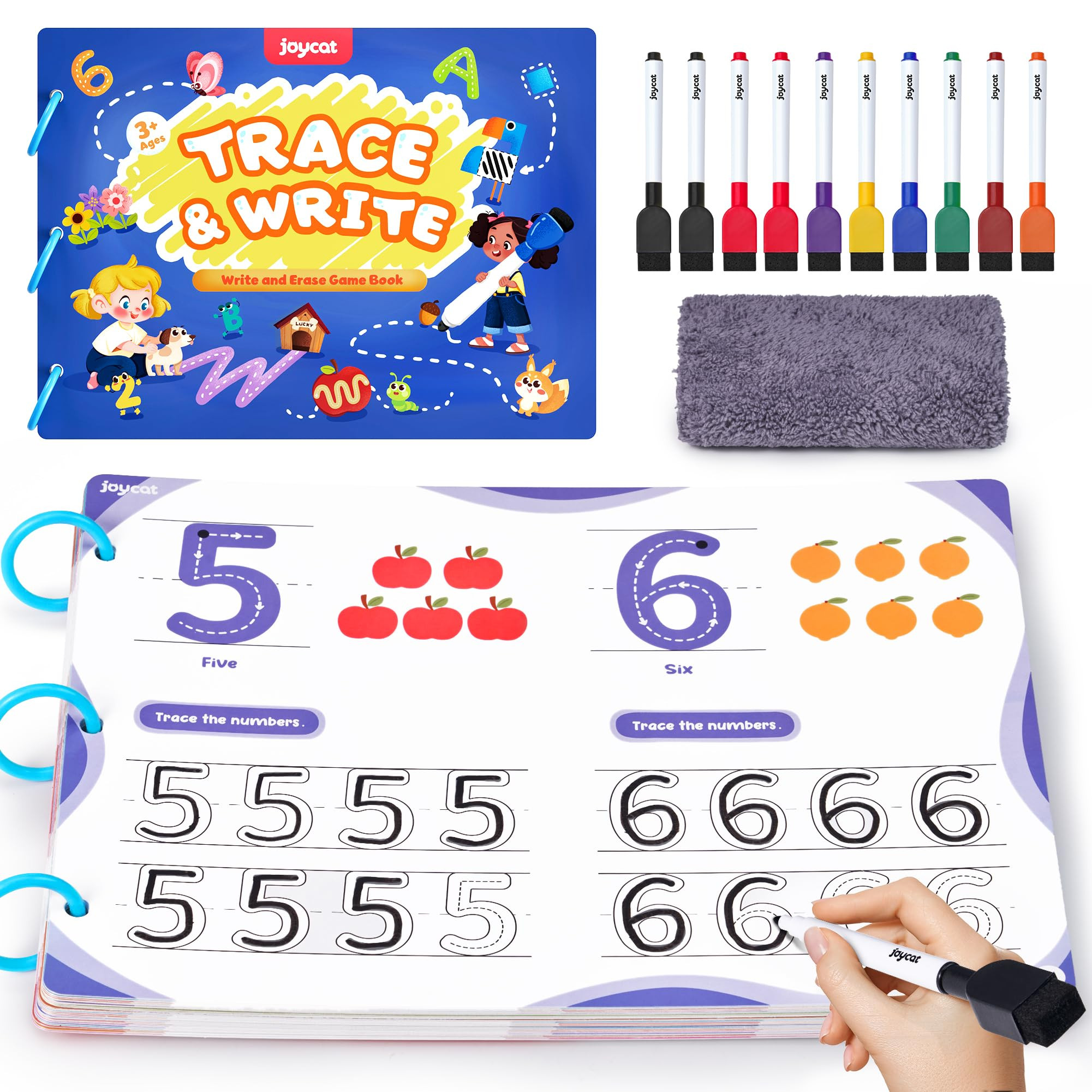 JoyCat Preschool Learning Activities 48 Reusable Pages, Handwriting Practice for Kids Toddlers, T... | Amazon (US)