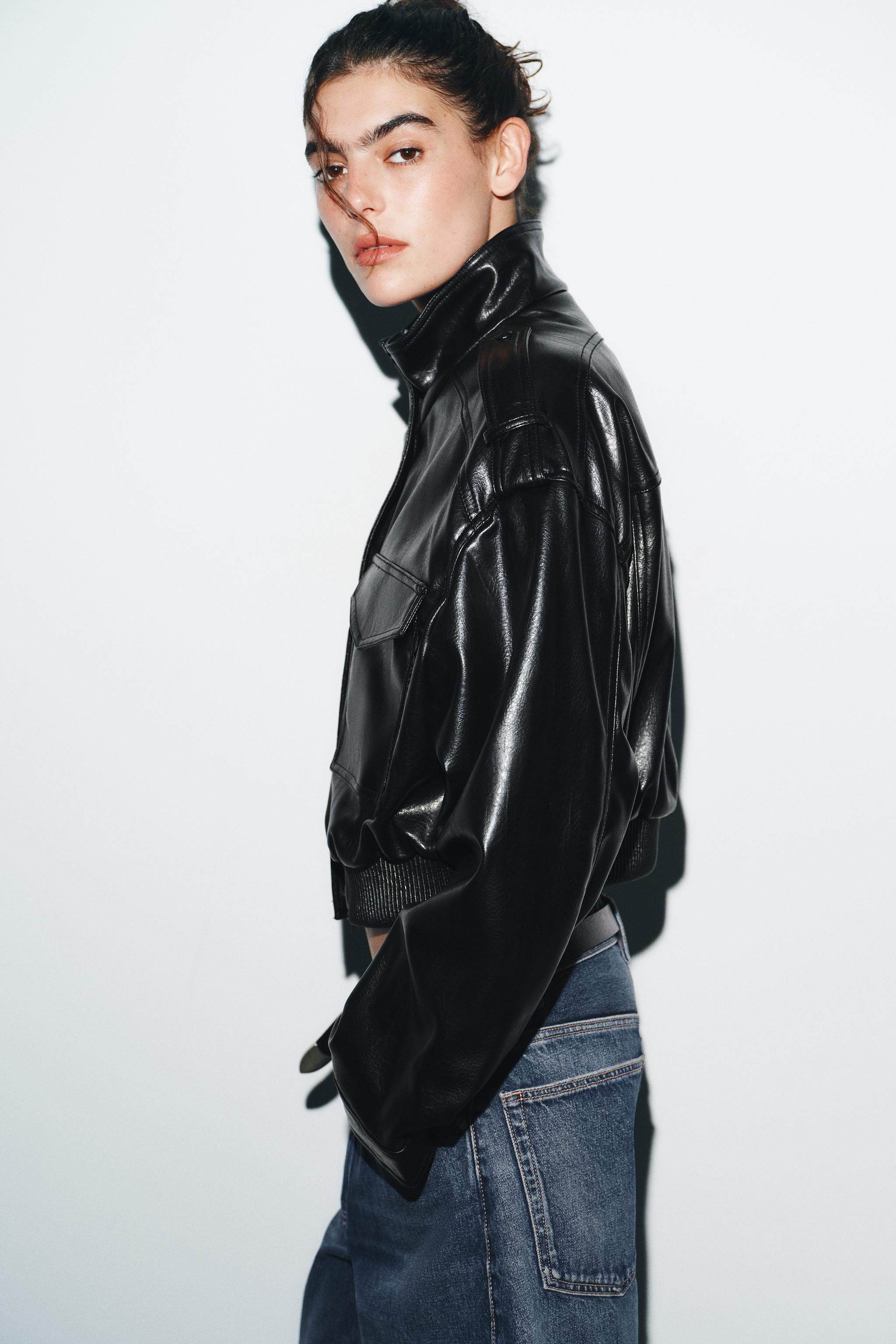 FAUX LEATHER JACKET WITH TABS | Zara US