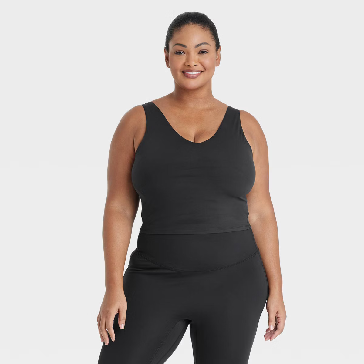 Women's Light Support V-Neck Cropped Sports Bra - All in Motion™ | Target