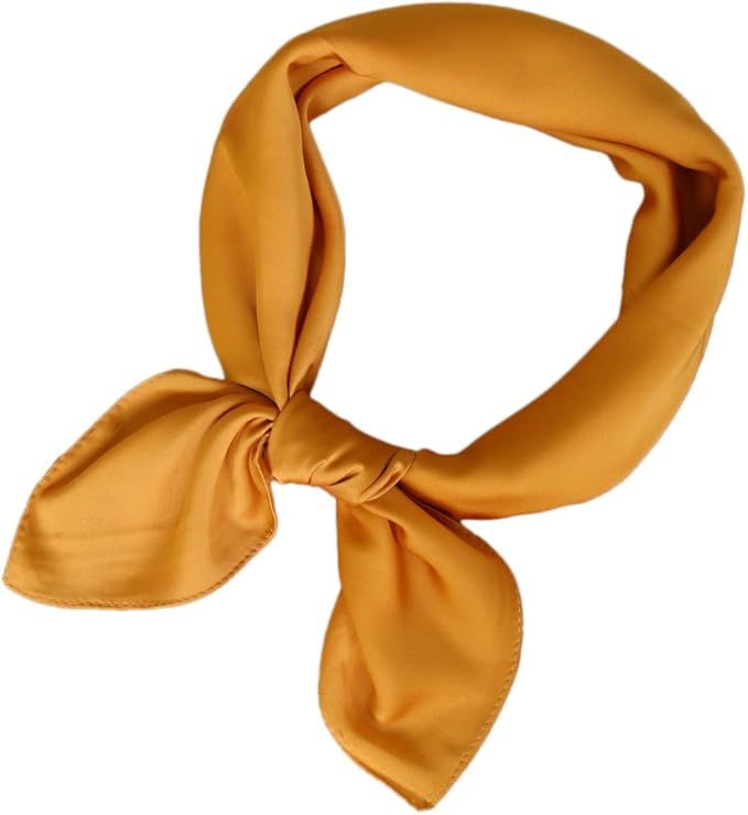 LMVERNA Square Satin Scarf for Women Polka Dot Ribbon Scarves 27 by 27 Inch | Amazon (US)