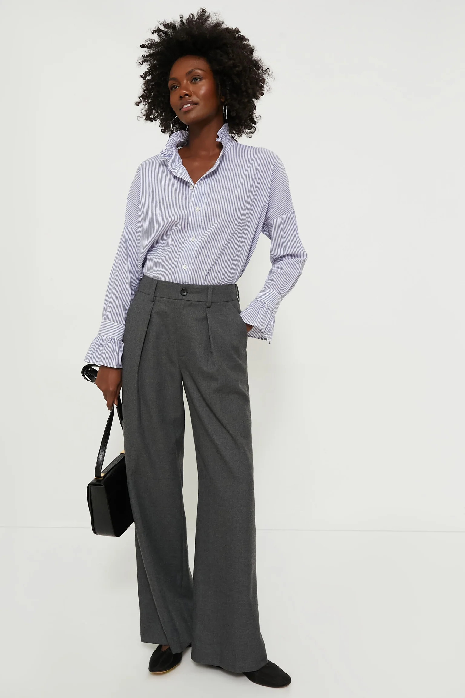 Charcoal Soho Trouser in Wool Flannel | Tuckernuck (US)