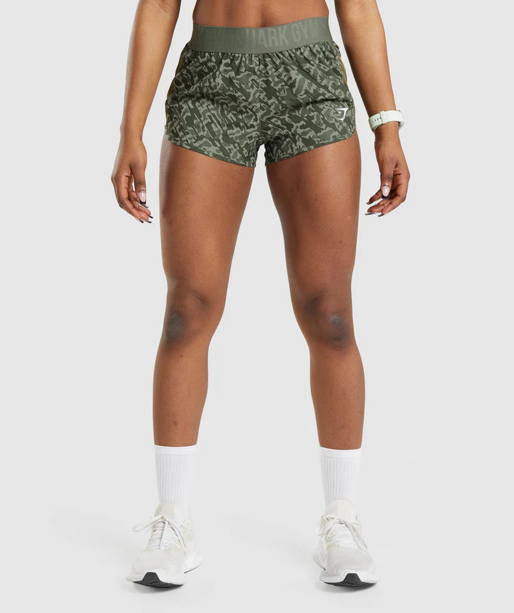 Gymshark Training Loose Fit Shorts - Green Print | Gymshark US