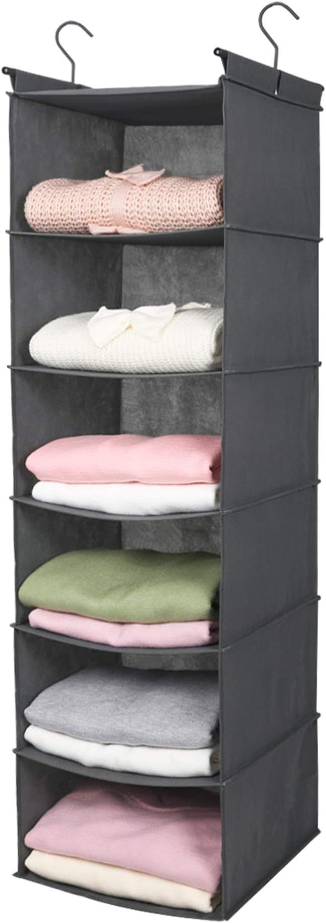 MAX Houser 6 Tier Shelf Hanging Closet Organizer, Closet Hanging Shelf with 2 Sturdy Hooks for St... | Amazon (US)