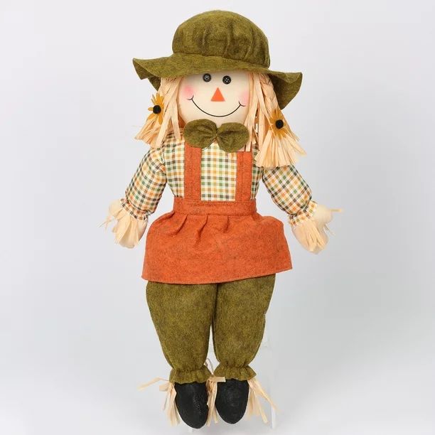 Harvest Multicolor Sitting Scarecrow Decoration, 23", by Way To Celebrate | Walmart (US)