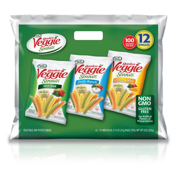 Sensible Portions Veggie Straws Vegetable and Potato Snacks Multipack - 12ct | Target