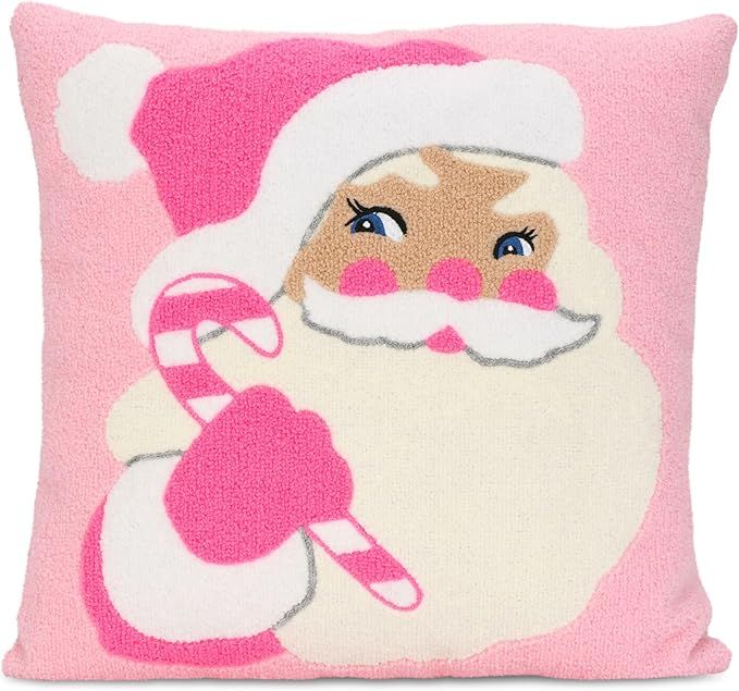 iscream Ol' St. Nick 14" x 14" Chenille and Fleece Holiday Accent Pillow | Amazon (US)