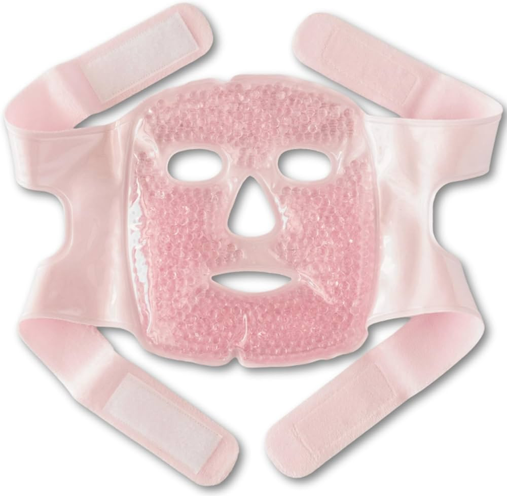 Pure Body Full Beaded Gel Beauty Mask - Ice Mask For Face with Adjustable Straps, Facial Ice Pack... | Amazon (US)