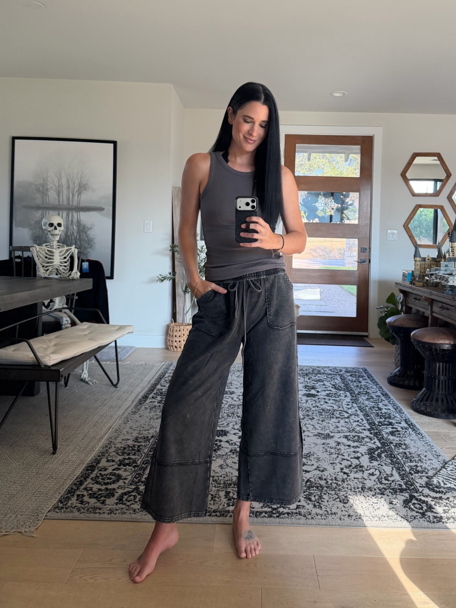 These wide leg lounge pants are so comfy and come in 3 colors. I’m in the size medium. 

My tank top comes in tons of colors and I’m in the medium.

#LTKTall #LTKOver40