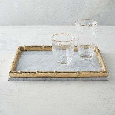 Bamboo And Marble Tray | Zgallerie | Z Gallerie