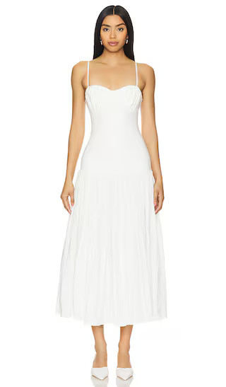 NICHOLAS Salem Drop Waist Broomstick Midi Dress in Black. - size 10 | Revolve Clothing (Global)
