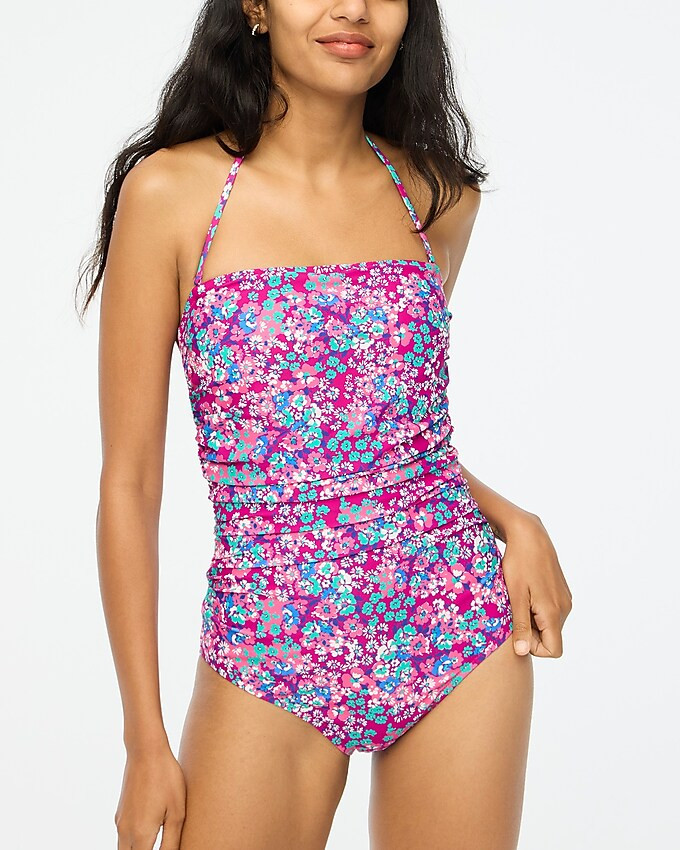 Printed strapless one-piece swimsuit | J.Crew Factory