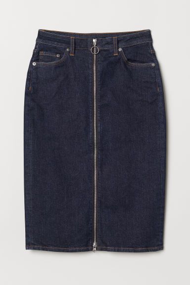H & M - Denim Skirt with Zip - Blue | H&M (US + CA)