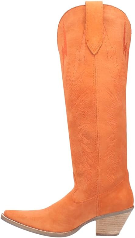Dingo Womens Thunder Road Snip Toe Casual Boots Knee High Mid Heel 2-3" - Black | Amazon (US)