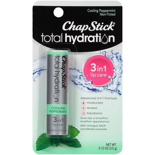 Chapstick Total Hydration Lip Balm - Cooling Peppermint - 0.12oz | Target