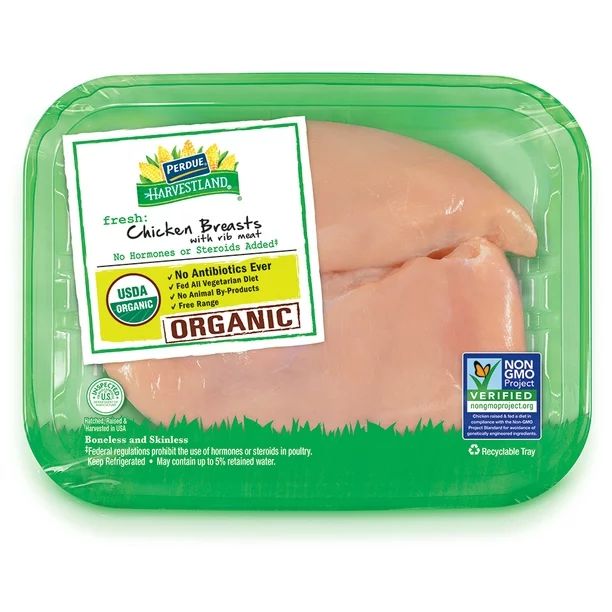 PERDUE Harvestland Organic Fresh Boneless Skinless Chicken Breasts, 1-1.45 lbs - Walmart.com | Walmart (US)