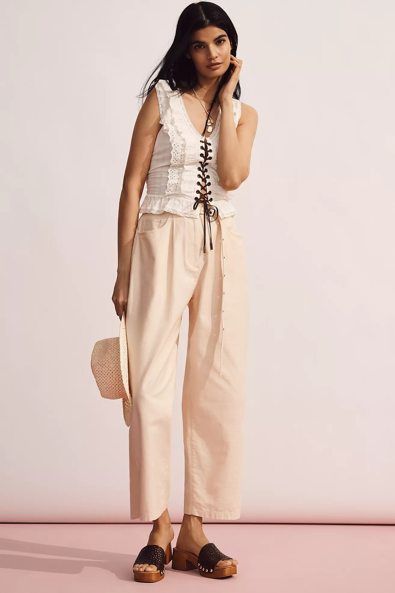 Pilcro Eyelet Ruffle Tank | Anthropologie (US)