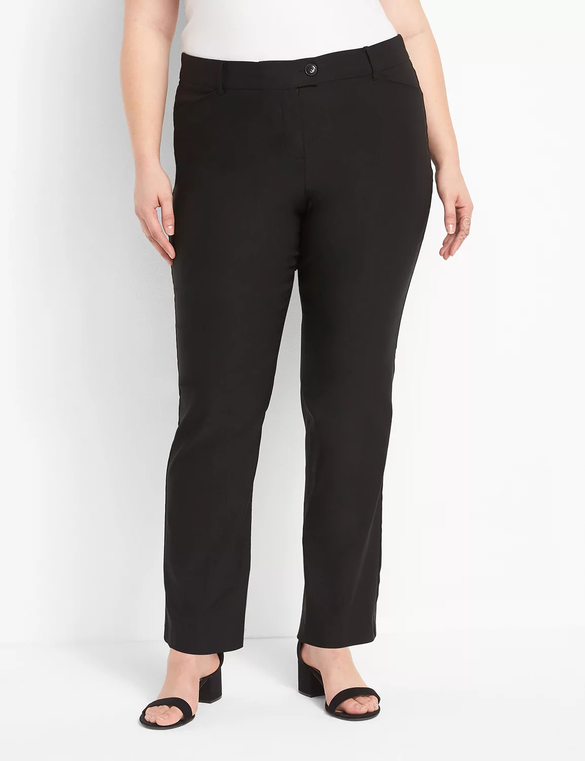 Lane Bryant Women's Signature Fit Straight 4-Season Pant 12L Black | Lane Bryant (US)