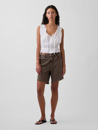 8" Mid Rise Loose Denim Bermuda Shorts | Gap (CA)