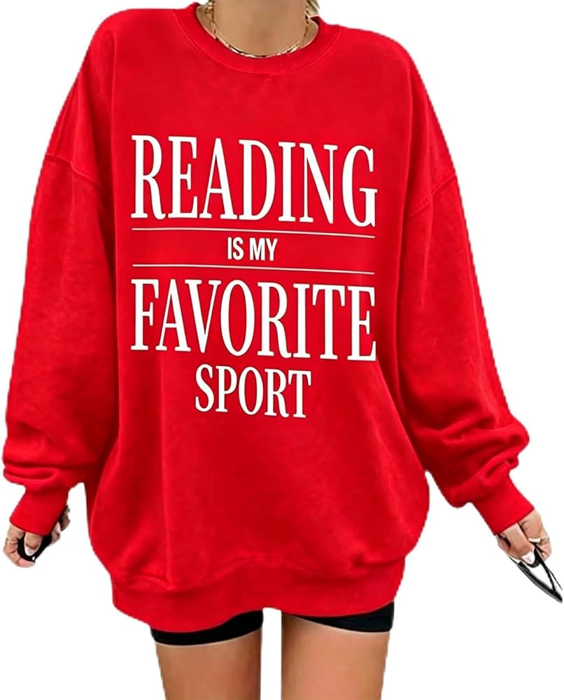 Reading Is My Favorite Sport Sweatshirt Bookish Gifts for Women Book Lovers Sweatshirts Teacher G... | Amazon (US)