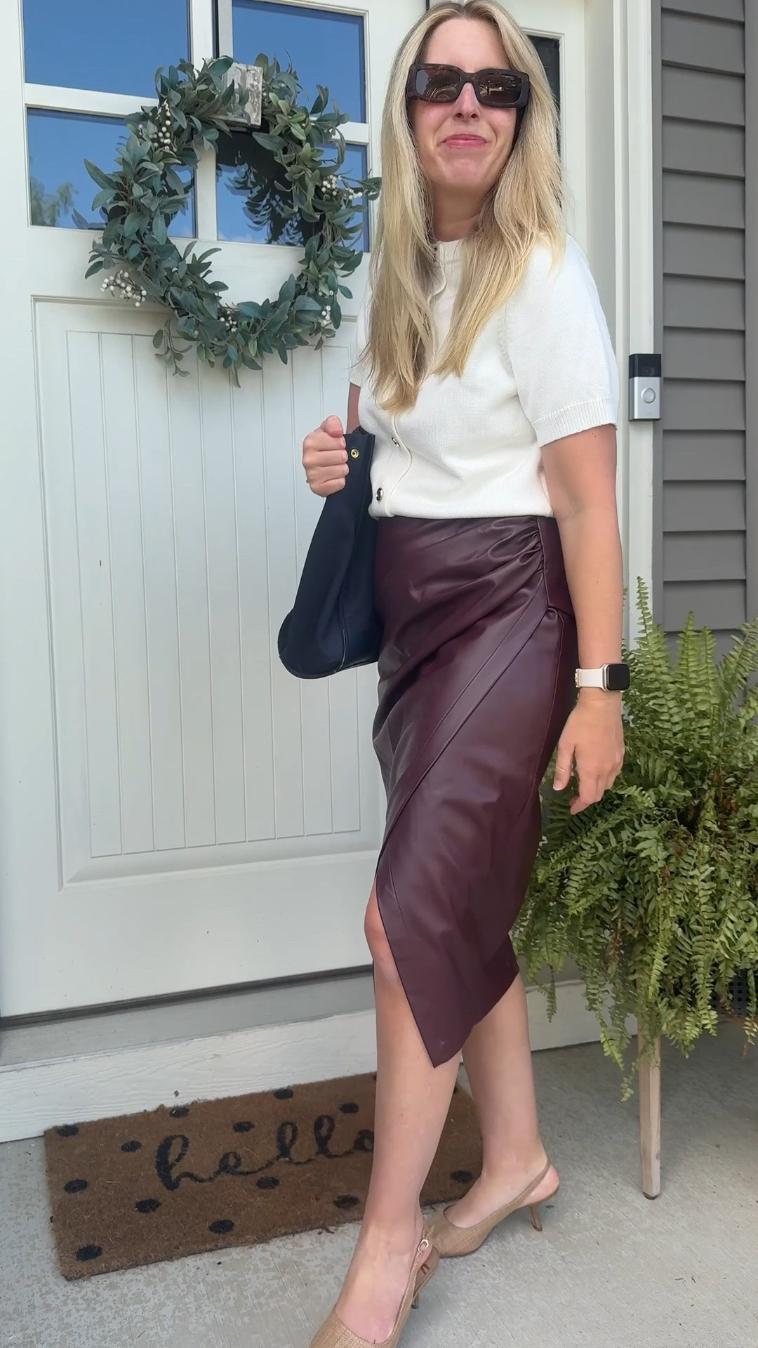 For my corporate girlies, fall fashion at the office made simple! Pair this Amazon sweater with just about anything, but a faux leather burgundy skirt will never be wrong.

#LTKdayinmylife #LTKgrwm #LTKootd
