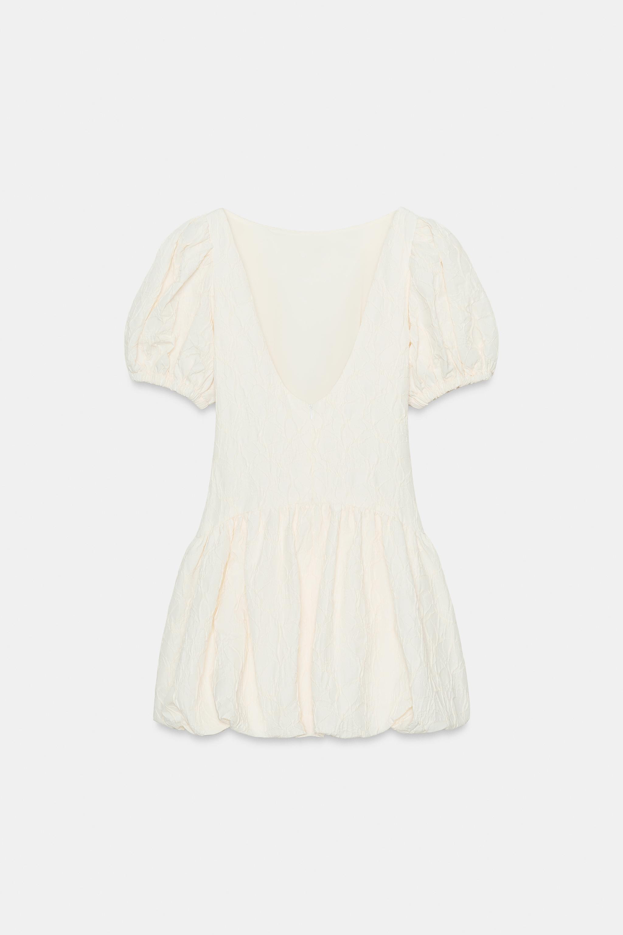 JACQUARD BALLOON MINI DRESS | Zara US