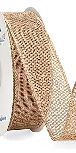 Ribbli Burlap Wired Ribbon,2-1/2 Inch x 10 Yard,Natural,Solid Wired Edge Ribbon for Big Bow,Wreat... | Amazon (US)