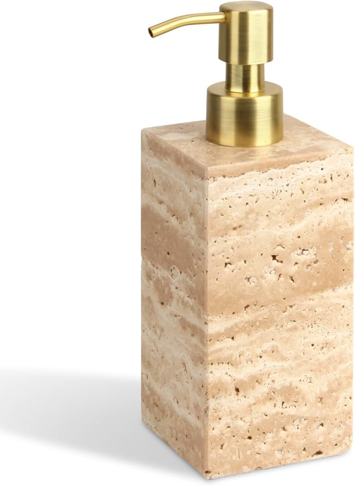Natural Marble Soap Dispenser for Bathroom and Kitchen Countertop - 5.41 Ounces Hand Lotion and L... | Amazon (US)