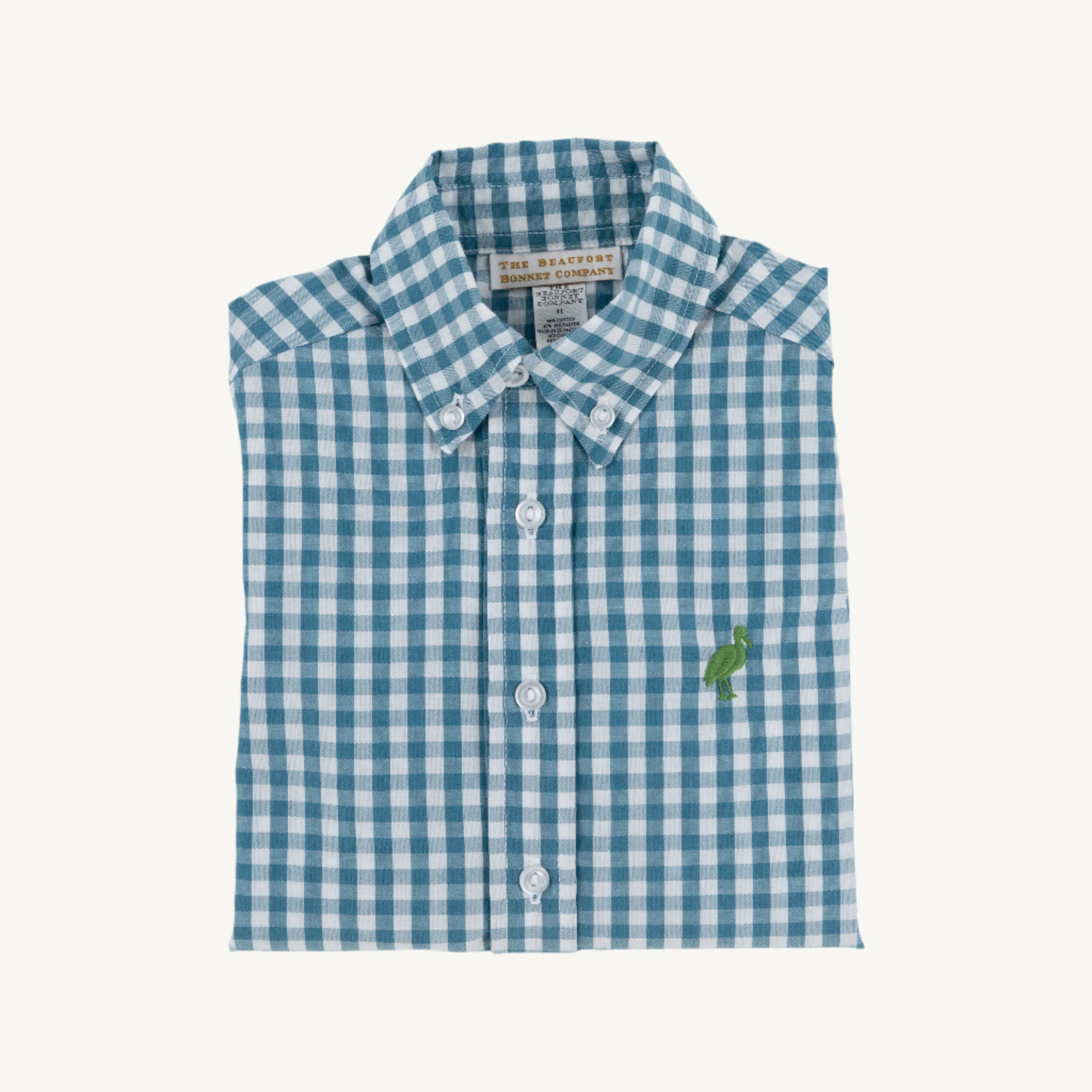 Dean's List Dress Shirt - Barnsley Blue Gingham with Gallatin Green St | The Beaufort Bonnet Company