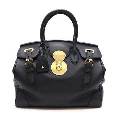 Women's Ralph Lauren Collection Ricky 2Way Calf Leather Bag Black | eBay US