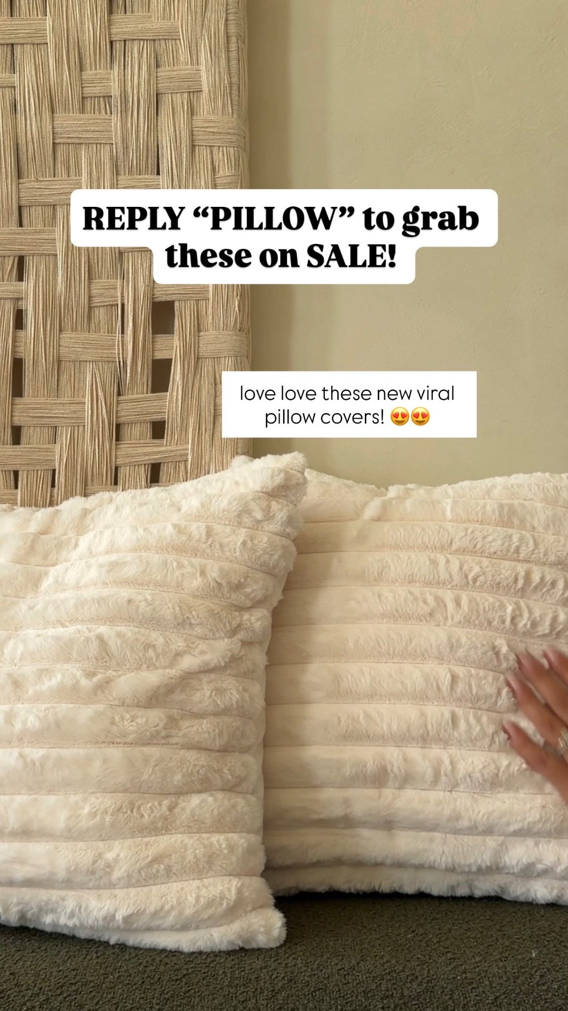 REPLY “PILLOW” to grab these on SALE!  love love these new viral pillow covers! 😍😍