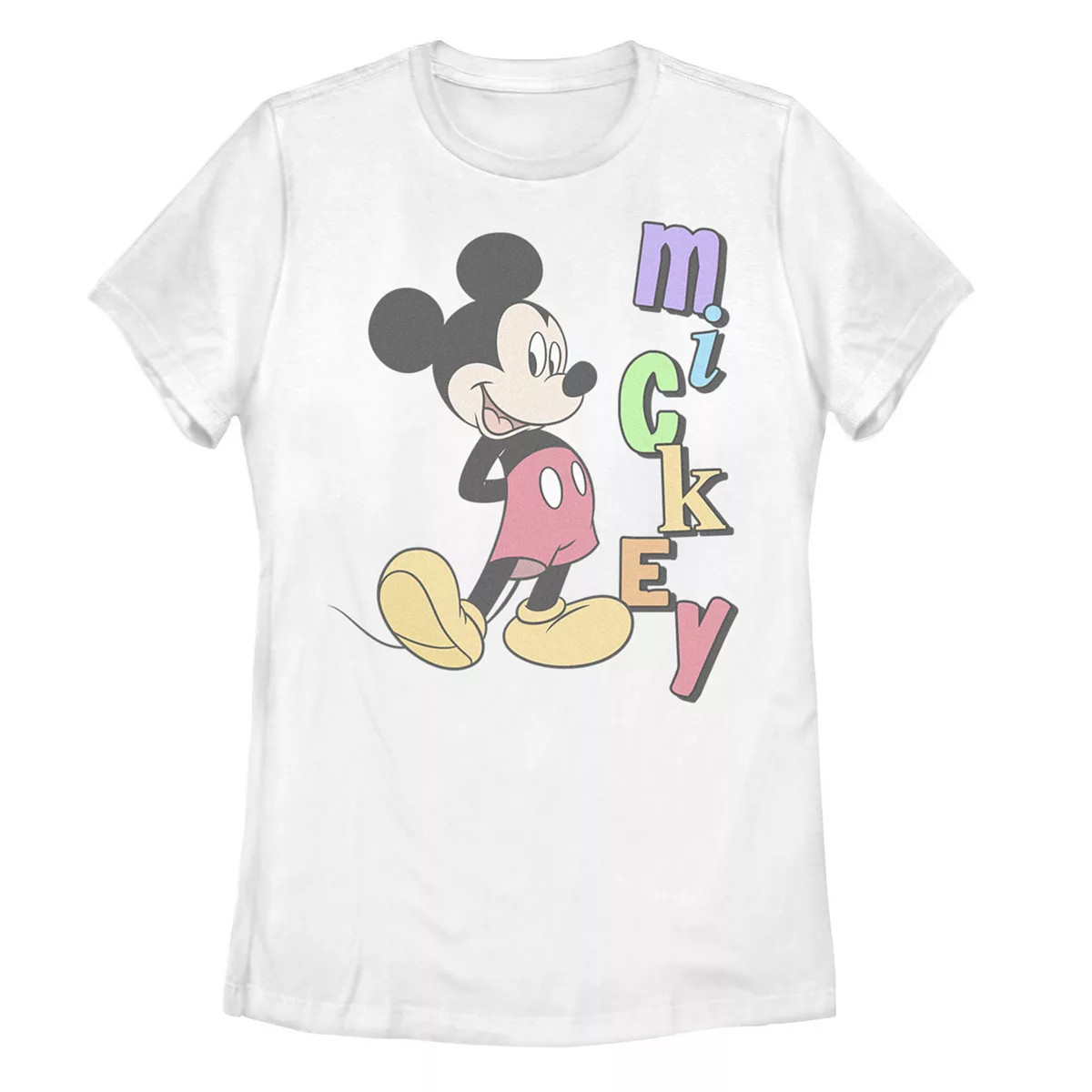 Disney's Mickey Mouse Standing Vertical Rainbow Name Tee | Kohl's