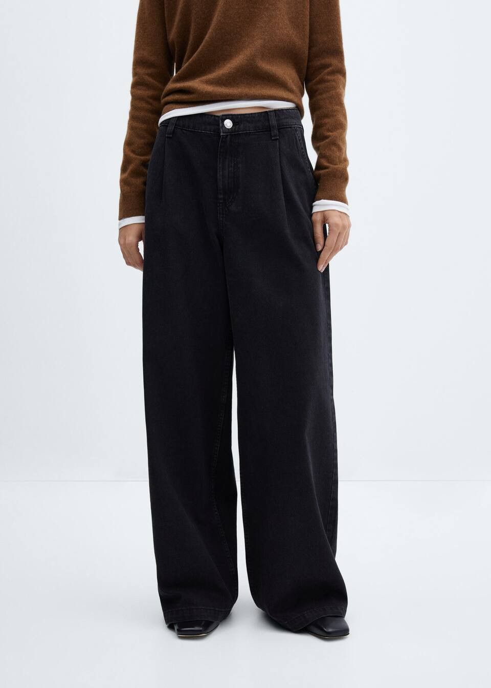 Jeans wideleg pinces -  Donna | Mango Italia | Mango IT