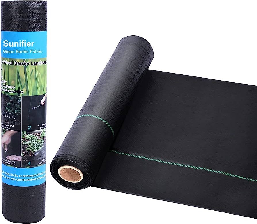 Weed Barrier Landscape Fabric Heavy Duty，Garden Fabric Weed Barrier，Black Mulch for Landscapi... | Amazon (US)
