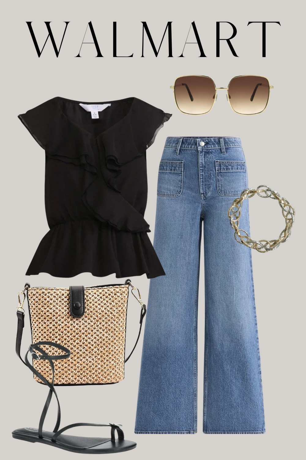 Walmart new arrivals, date night outfit, wide leg jeans, look for lesss

#LTKStyleTip #LTKOver40 #LTKSeasonal