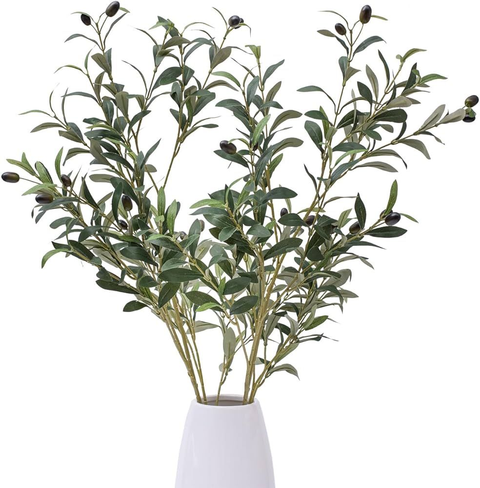 39 Inch Artificial Olive Branch Greenery Stems Fake Plants with 222 Leaves for Vase Faux Olive Br... | Amazon (US)