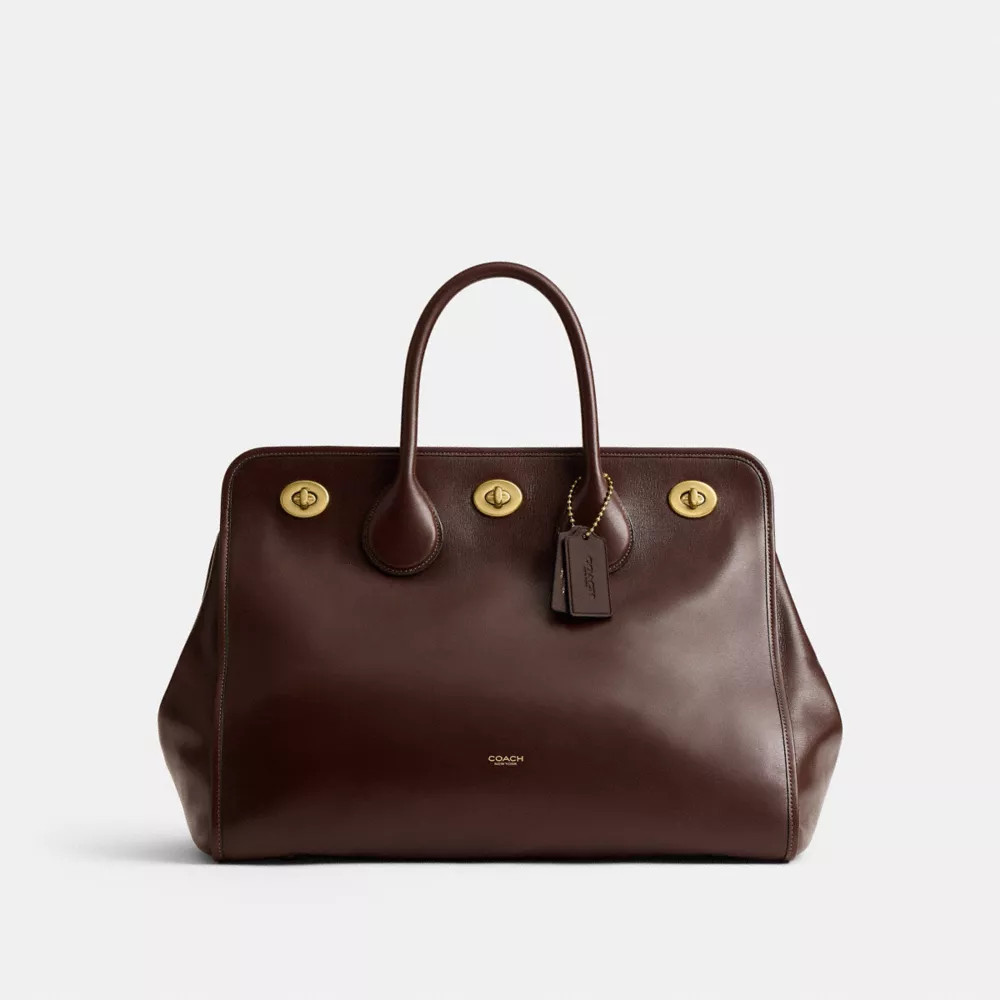 Coach Buy Now Turnlock Tote Bag 40 - Women's - Brass/sandstone | Coach (US)
