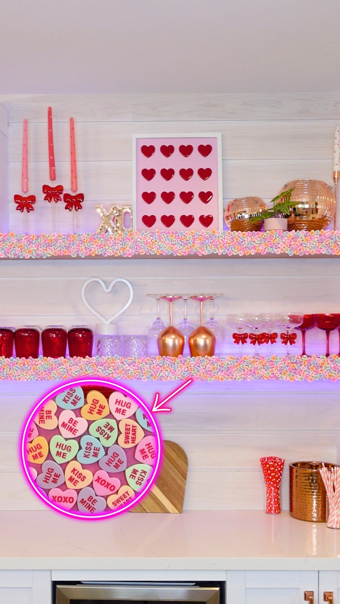 My candy heart Valentine’s bar ❤️🩷

#LTKSeasonal #LTKValentine #LTKHome