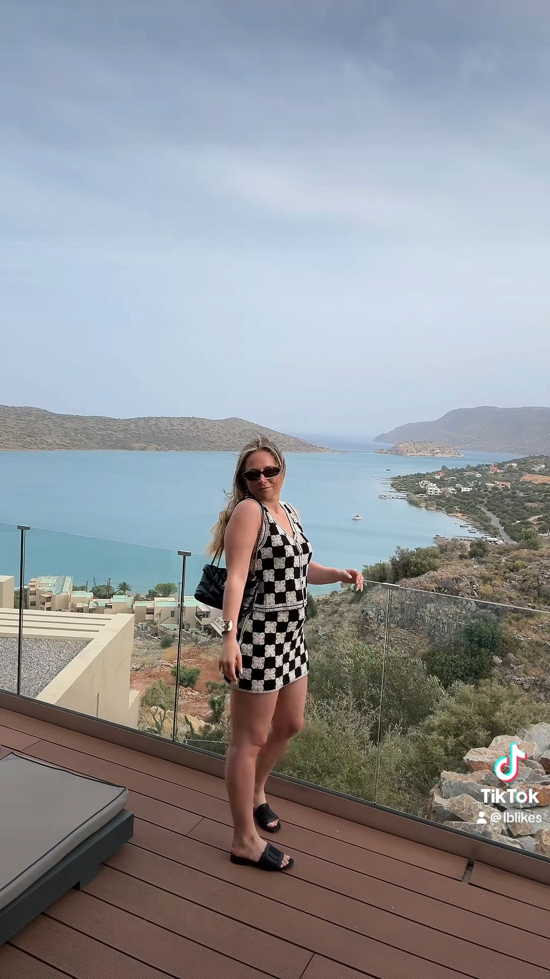 Checkered set, European summer, vest & skirt, knit set, summer outfit