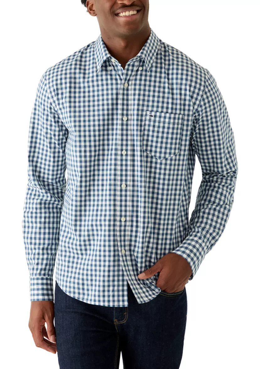 Men's Long Sleeve Poplin Gingham Shirt | Belk