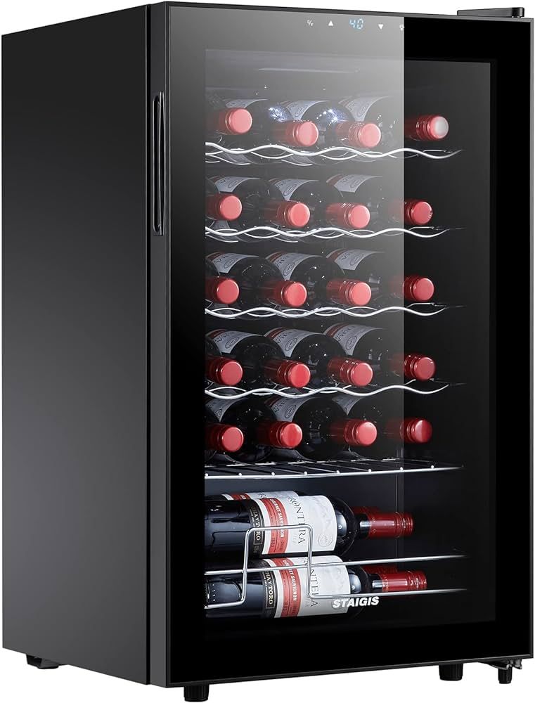24 Bottle Compressor Wine Cooler Refrigerator, Small Freestanding Wine Fridge for Red, White and ... | Amazon (US)