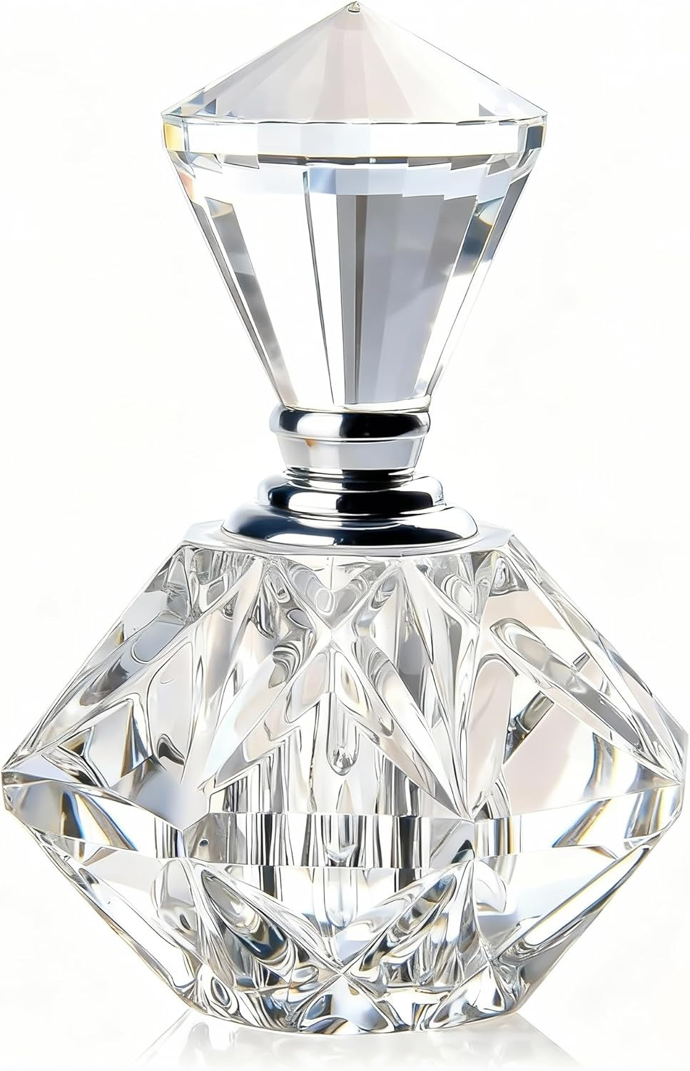 Clear Carved Crystal Empty Mini Refillable Perfume Bottle Desk Decor | Amazon (US)